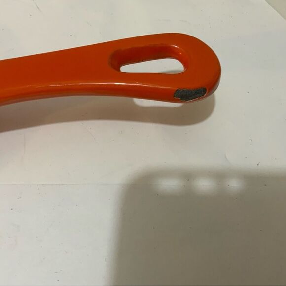 RACHAEL RAY Orange Enamel Cast Iron Oval Fajita Fry Pan Skillet - Picture 5 of 5